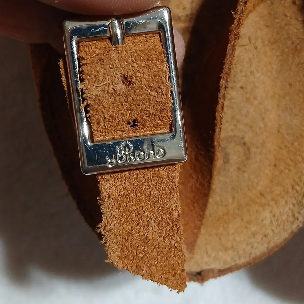 Yokono Mora Suede Cross-Strap Wedge Sandals Size 7.5 - Picture 7 of 7